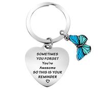cobee Llavero de regalo inspirador para mujer, llavero motivacional de acero inoxidable, llavero de aliento a veces te olvidas de que eres impresionante, llavero de agradecimiento para empleados