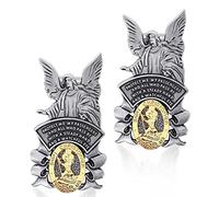 cobee Medalla de San Cristóbal para automóvil, San Cristóbal con visera de ángel de la guarda clip de medalla religioso para visera solar bendiga la seguridad de conducción, regalo para(2 piezas)