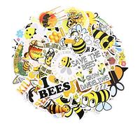 cobee Pegatinas de abejas - 100 pegatinas de abejas de dibujos animados, impermeables, pegatinas decorativas para ordenador portátil, ordenador, niños y adolescentes