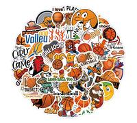 Cobee Pegatinas de baloncesto,50 unidades calcomanías de vinilo divertidas para baloncesto impermeables calcomanías de baloncesto de dibujos animados para adolescentes, ventilador de baloncesto