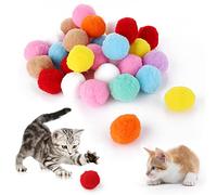 cobee Pelotas de juguete grandes para gatos, 4 cm, suave, pompón, bola peluda para gatos, juguete interactivo para gatos de interior, 30 piezas