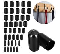 Cobee Tapones de Extremo de Goma, 40 Piezas Tapones de Extremo Redondos de Vinilo para Tornillo Tubo de Vinilo Flexible Tubería Post Perno Tapa Tornillo Protectores de Rosca Cubierta Kit Surtido