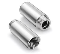 Cobee Tubo de Extensión de Cabecera de Ducha de Acero Inoxidable, 2 Brazos de Extensión de Ducha Recta, Tubo de Extensión de Ducha de Mano (6 x 2,5 cm)