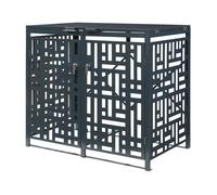 Cobertizo bernalda para 2 cubos de basura de 240 l acero - antracita [casa.pro] 116 cm