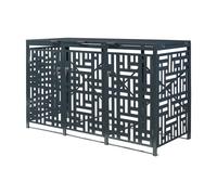 Cobertizo bernalda para 3 cubos de basura de 240 l acero - antracita [casa.pro] 80 cm