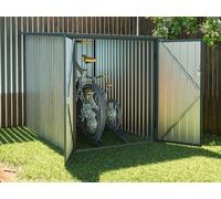 Cobertizo de bicicletas de acero galvanizado con efecto madera de 2,8 m² para 2 bicicletas - NIKI