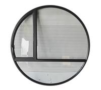 Cobertizo de cristal redondo de montaje empotrado para ventana, 100 cm, aleación de aluminio negro y vidrio templado, ideal para iluminación de ventilación y decoración del hogar y negocios