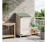 Cobertizo de jardín Mangloder de madera maciza de abeto, 59 x 56 x 113,5 cm, resistente a la intemperie, con cerradura, para herramientas, cortacésped, bicicleta y cubo de basura al aire libre