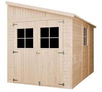 Cobertizo de madera CON PARED LATERAL- CON SUELO TRATADO - 6,1 m² - TIMBELA M339A+M339G