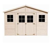 Cobertizo de madera para jardín CON SUELO TRATADO - 12m2 - TIMBELA M331+M331G