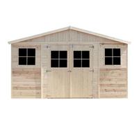 Cobertizo de madera para jardín CON SUELO TRATADO - A246x418x220cm/8m2 - TIMBELA M332+M332G