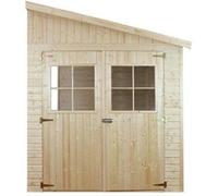 Cobertizo de madera SIN PARED LATERAL- CON SUELO TRATADO - 6 m² - TIMBELA M339+M339G