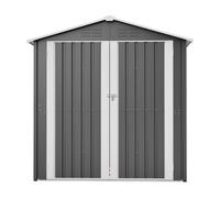 Cobertizo de metal para herramientas de jardín con base, cerradura y resistente a la intemperie, gran almacén para jardín para cortacésped/bicicletas, 185 x 142 x 185 cm