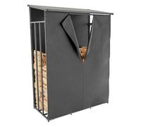 Cobertizo para leña con lona protectora impermeable metal antracita 70x130x185 cm