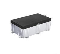 Cobertor de alberca rectangular Oxford 210D de alta calidad con cordón, ofrece una protección eficaz contra elementos climáticos adversos (5 x 8 pies)