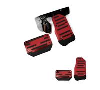 Cobertor Para Pedal De Freno Juego de 2 almohadillas para pedales de coche, de aleación, antideslizantes, para SUV y ATV Pedal de coche(Red)