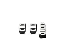 Cobertor Para Pedal De Freno Juego De 3 Cubiertas Universales De Aluminio Para Pedales De Coche Antideslizantes Para Transmisión Manual Color Rojo Azul Y Plateado Pedal de coche(Silver)
