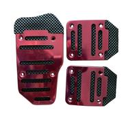 Cobertor Para Pedal De Freno Juego De 3 Cubiertas Universales De Aluminio Para Pedales De Coche Antideslizantes Para Transmisión Manual Color Rojo Azul Y Plateado Pedal de coche(Red)