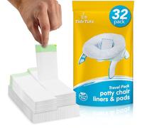 Cobertores Desechables para Bacinilla Tidy Tots - Paquete de Viaje XL - Se Ajusta a la Mayoría de las Bacinillas - 32 Cobertores y 32 Toallitas Súper Absorbentes