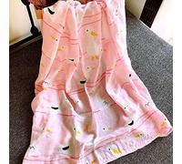 Cobertores Para Bebés La Historieta De La Envoltura Del Algodón De La Fibra De Bambú Imprimió La Toalla Suave Y Cómoda Del Swaddle Del Edredón De Los Niños-Pato Rosa_El 110 * 120Cm