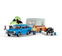 COBI Volkswagen Passat B1 & Caravana Set modelo bloques | Passat B1 Caravana Barbacoa Figura Gato Diorama Licencia VW EU a partir de 8 años