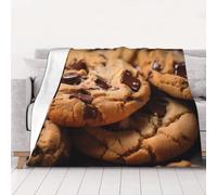 Cobija de franela estampada de galletas de chocolate de 40 x 30 pulgadas, manta de franela suave, perfecta para decoración de otoño para el hogar y viajes (30-80 pulgadas)