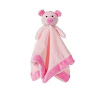 Cobija de seguridad de animales de peluche cerdo rosa, mantita felpa lujo (cerdo rosa, 14 pulgadas)