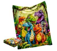 Cobijas de dinosaurio: juego de edredón ultrasuave lavable a máquina, cómoda manta temática de dinosaurios, manta de franela perfecta para habitación de niños y niñas, invierno, hogar, interior