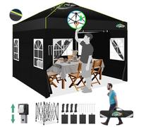 COBIZI Carpa Plegable de 3x3m, UPF 50+, Las pergolas de jardín Impermeables y el Gazebo Son adecuados para usos Exteriores, como Camping, Festivales, Playa y Patios, Negro