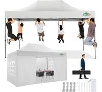 COBIZI Cenador Plegable 3 x 4,5 cm, Resistente al Agua, Estable, Resistente al Invierno, con 4 Paredes Laterales, Carpa para Fiestas, Techo Puntiagudo para jardín, Exterior, Plegable, protección UV,