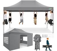 COBIZI Pabellón de 3 x 4,5 cm, Impermeable, Estable, Resistente al Invierno, 3.0, pabellón Plegable, 3 x 4,5 cm, cenador para Fiestas, cenador, protección UV con 4 Paneles Laterales, Festival, Carpa