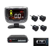COBLEI Coche Sensor Conjunto de Sensor de Aparcamiento inalámbrico para Coche Pantalla LCD 4 sonda de Radar 65dB Alarma zumbador Sistema de detección de Monitor de Radar de Marcha atrás