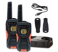 Cobra AM1055 - Paquete de 2 walkie talkies flotantes Impermeables con Linterna LED integrada, VOX, VibrAlert, Alcance de hasta 12 km, más de 968 Canales, función de Ahorro de energía y baterías