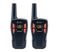 Cobra AM255 - Dispositivo de Radio con Pantalla LCD de 8 Canales de Memoria, Recargable, Toma de Carga USB, Clip para cinturón Incluido, Paquete de 2, Color Negro