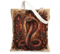 Cobra - Bolsa de lona estilo gótico, Art Nouveau gótico, hojas de otoño, color marrón, bolsas de compras de 33 x 38 cm, Marrón, 13x15 Inch