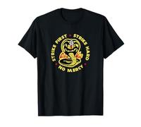 Cobra Kai Camiseta de Manga Corta Negra para Hombres, Logo de Cobra Kai, Talla S