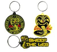 Cobra Kai Juego de llavero de regalo - No Mercy, logotipo de Cobra, barre la pierna, paquete de 3, multicolor, Talla única
