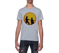 Cobra Kai Karate Kid Workout by The Sun Camiseta Gris para Hombre De Manga Corta con Cuello Redondo Grey T-Shirt Mens L