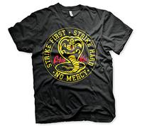 Cobra Kai Licenciado Oficialmente Round Patch Hombres Camiseta (Negro), Small