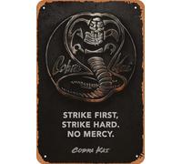 Cobra Kai - Póster de película de televisión vintage para cafetería, bar, hombre, cueva, garaje, decoración de pared del hogar, letrero de metal retro de 12 x 8 pulgadas