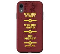 Cobra Kai Strike First Red and Gold Snake Logo TV Show Carcasa para iPhone XR