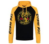 Cobra Kai Sudaderas con Capucha Unisex Adulto Negro-Amarillo S, M, L, XL, 2XL