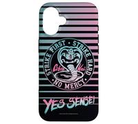 Cobra Kai Yes Sensei Retro Stripes Vaporwave TV Show Carcasa para iPhone 16