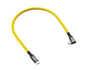 COBRAUNION Cable USB-C 40G - Amarillo en ángulo 0,3 m