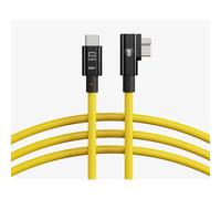COBRAUNION USB-C a Micro-B 90° - Cable Tether - amarillo / 5Gbit/s Recto - 90° Micro-B amarillo