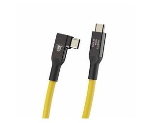COBRAUNION USB-C a USB-C 90° - Cable de sujeción Recto - En ángulo de 90 amarillo