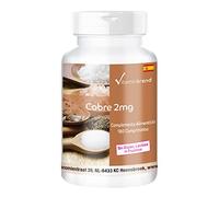 Cobre 2mg - ¡Bote para 6 MESES! - Vegano - Suplemento de cobre - 180 comprimidos | Vitamintrend®