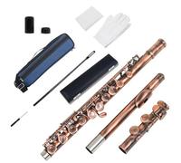 Cobre Antiguo, 16 Agujeros Cerrados, Flauta Con Llave C, Flauta Transversal De Concierto De Cuproníquel Con Llave E Flauta Travesera para Principiantes