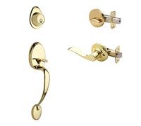 Cobre Creek cz2610 X wlr-pb mediados de siglo moderno juego de manilla para puerta con mano derecha Colonial Waver Lie recorte de palanca, latón pulido