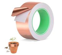 Cobre de Anti Caracoles y Babosas, Cinta de Cobre Adhesiva 50mm x 10m, Barrera Anti Caracoles y Babosas para Plantas, Protección Duradera para Macetas, Huerto y Jardín, Repelente Físico Sin Veneno